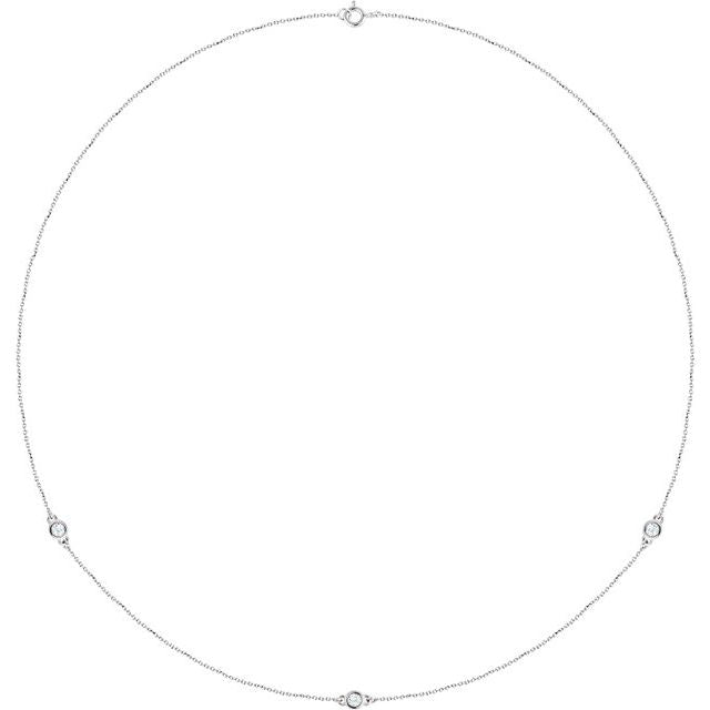 Lab-Grown & Natural Diamond 3,5,7 Station Necklace