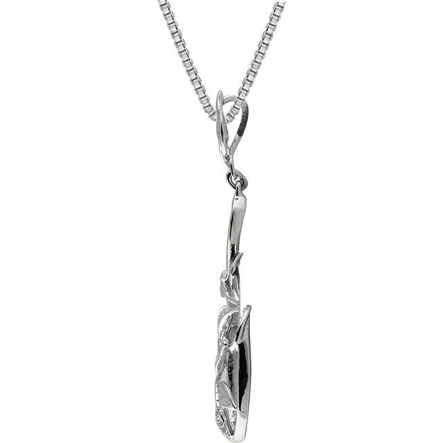 14K White 1/10 CTW Natural Diamond Floral 18" Necklace