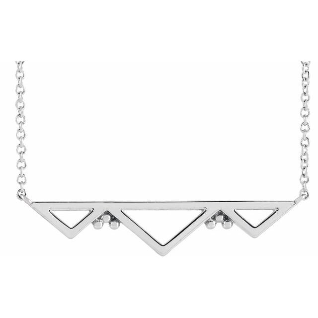 Geometric Bar 16"-18" Necklace in 14 Gold