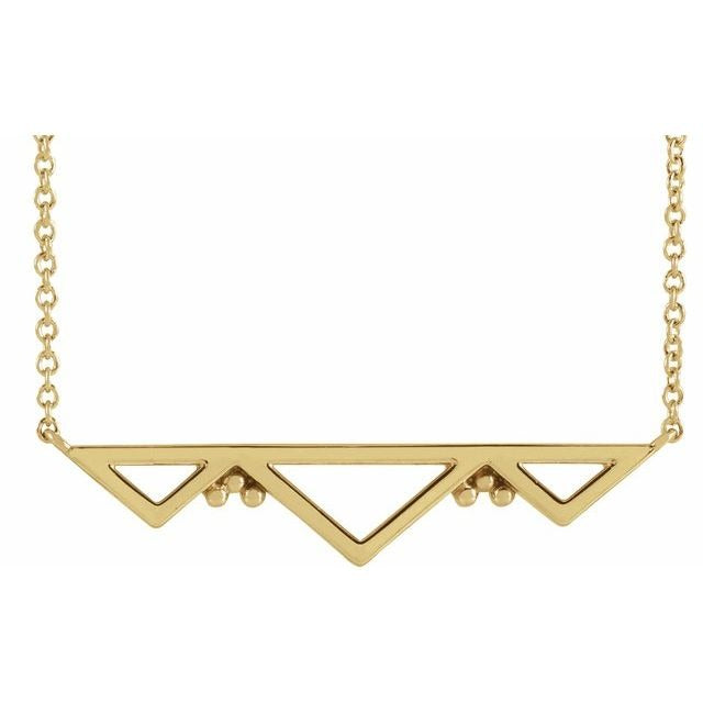 Geometric Bar 16"-18" Necklace in 14 Gold