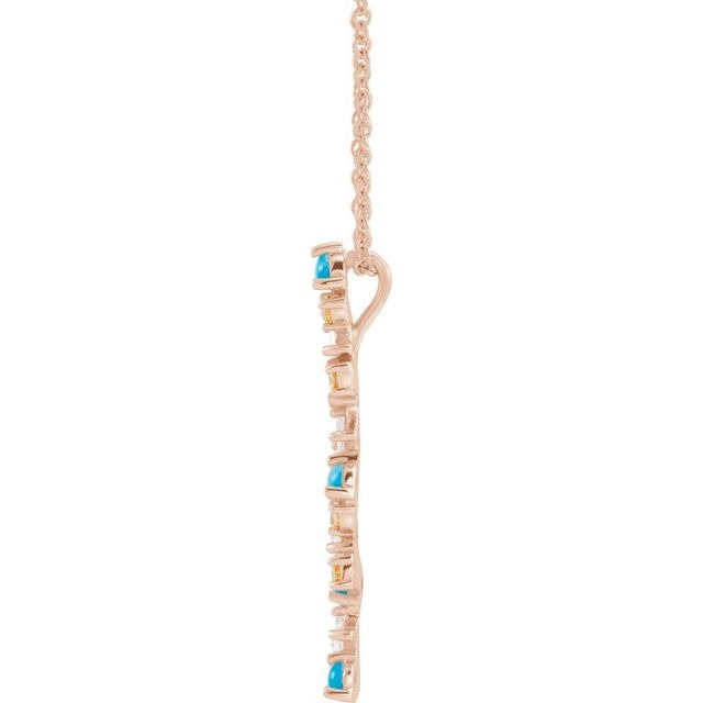 Honey Passion Topaz, Turquoise, Diamonds