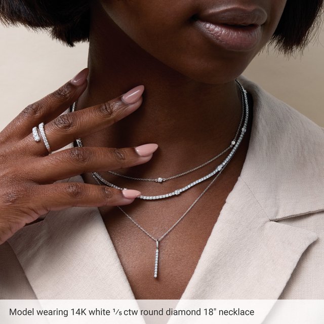 Lab-Grown & Natural Diamond 3,5,7 Station Necklace