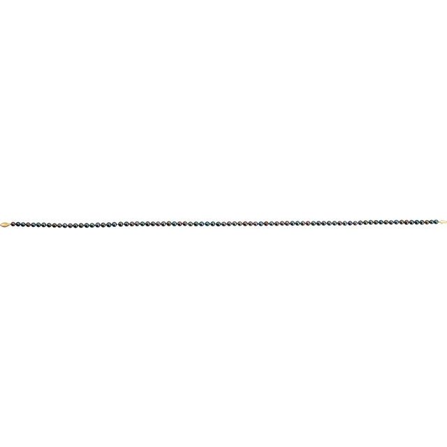 14K Yellow Cultured Black Freshwater Pearl Necklace