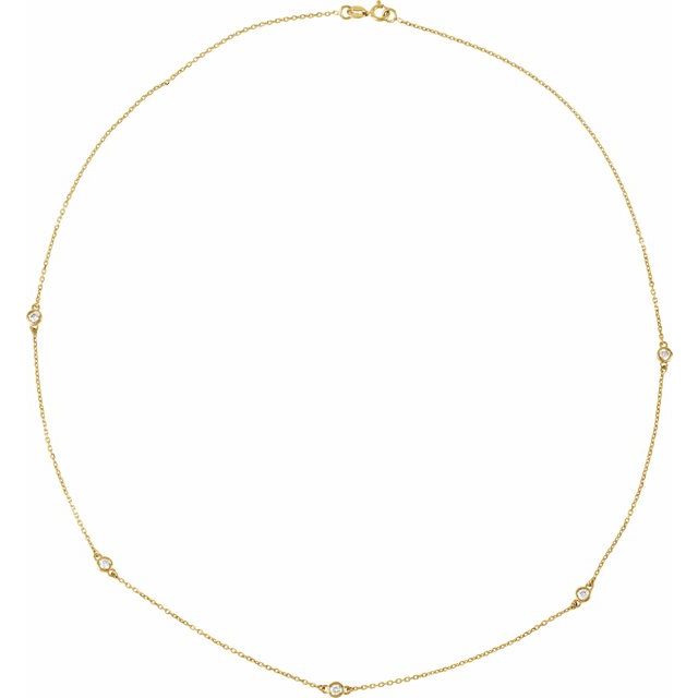 Lab-Grown & Natural Diamond 3,5,7 Station Necklace