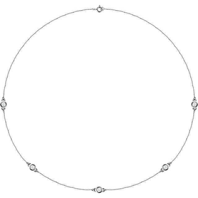 Lab-Grown & Natural Diamond 3,5,7 Station Necklace