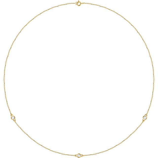 Lab-Grown & Natural Diamond 3,5,7 Station Necklace