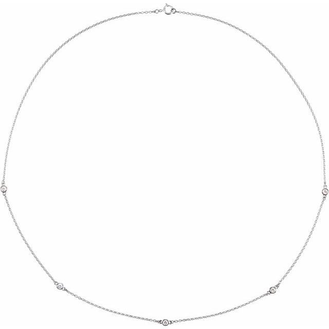 Lab-Grown & Natural Diamond 3,5,7 Station Necklace