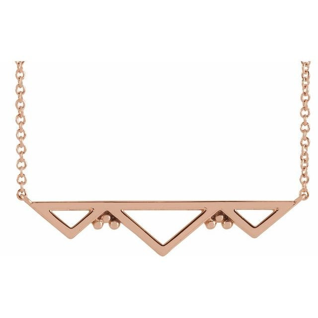 Geometric Bar 16"-18" Necklace in 14 Gold